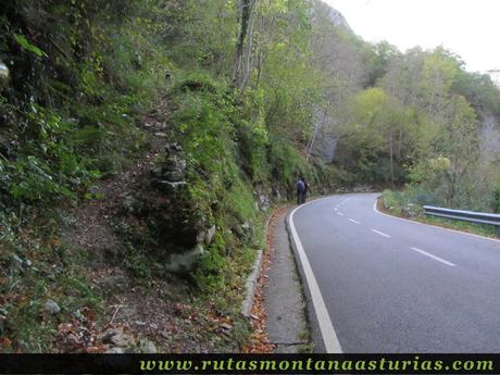 Senda Cartero, Peña Salón y Vibolines: Salida a la carretera del desfiladero de los Beyos