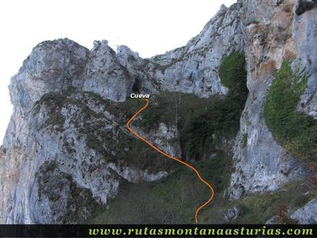 Senda del Cartero, Peña Salón y Sedo Vibolines: Salida de la Cueva del Toyu