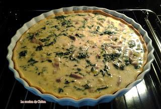 Quiché de queso, secreto ibérico y espinacas Quiché de queso, secreto ibérico y espinacas