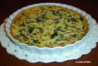 Quiché de queso, secreto ibérico y espinacas Quiché de queso, secreto ibérico y espinacas