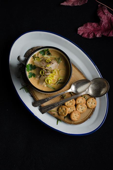 Crema de setas variadas y patata