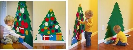 árbol de navidad de fieltro para que jueguen los niños