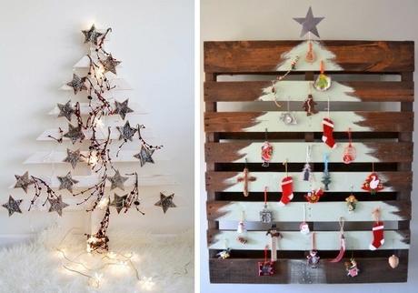 árbol de navidad con listones de madera