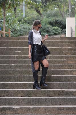 OFFICE LOOK: Leather Skirt