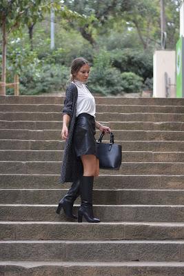 OFFICE LOOK: Leather Skirt