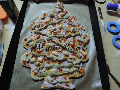 Pizza árbol de navidad.