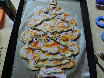 Pizza árbol de navidad.