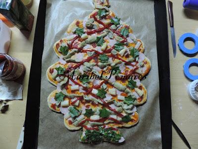 Pizza árbol de navidad.