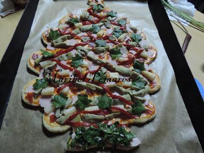 Pizza árbol de navidad.