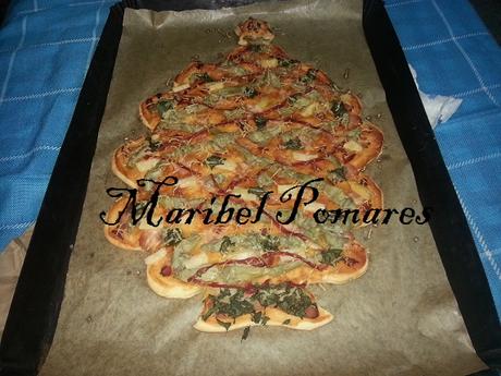 Pizza árbol de navidad.