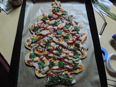 Pizza árbol de navidad.