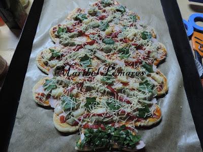 Pizza árbol de navidad.