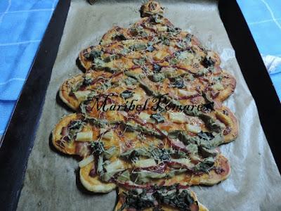 Pizza árbol de navidad.