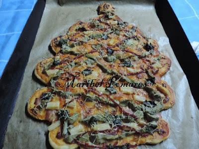 Pizza árbol de navidad.