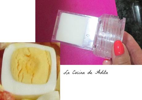 Ensalada con huevos cuadrados, y queso a la plancha Ensalada con huevos cuadrados, y queso a la plancha