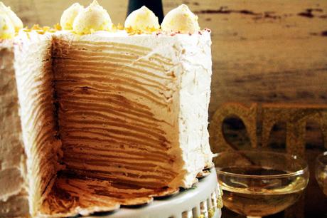 Crepes and lemon curd layer cake