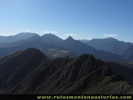 Vista de Ten, Recuencu, Collau Zorru, y Maciédome