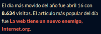 Acabando el año con visitas de 143 países