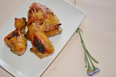 Pollo al horno con mostaza y miel