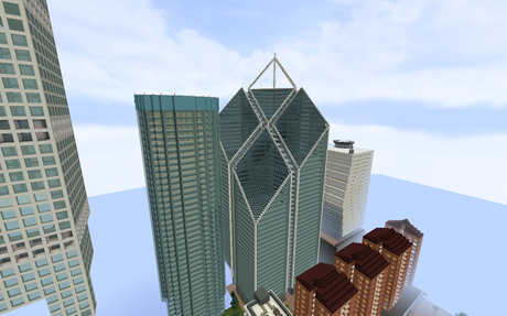 Replica Minecraft: Two Tower New World Trade Center, Nueva York, Estados Unidos. Replica Minecraft: Two Tower New World Trade Center, Nueva York, Estados Unidos.