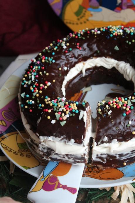 Roscón de Reyes de chocolate y moka - sin masa madre