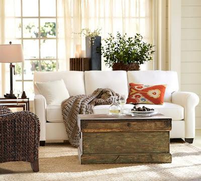 Livings Rusticos de Pottery Barn