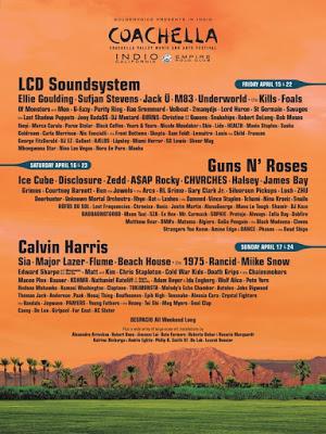 El Coachella Festival 2016 confirma todo su cartel, con los Guns n' Roses originales y LCD Soundsystem