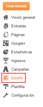 Sección Diseño en Blogger. Sección Diseño en Blogger.