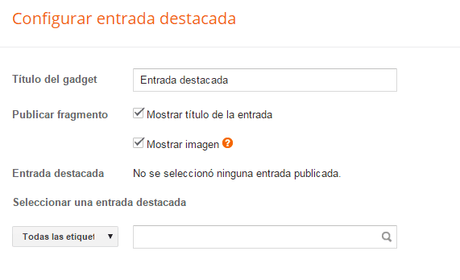 Configurar Entrada Destacada Configurar Entrada Destacada