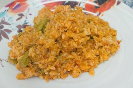 Arroz ligero de espárragos y atún Arroz ligero de espárragos y atún