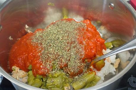 Arroz ligero de espárragos y atún Arroz ligero de espárragos y atún