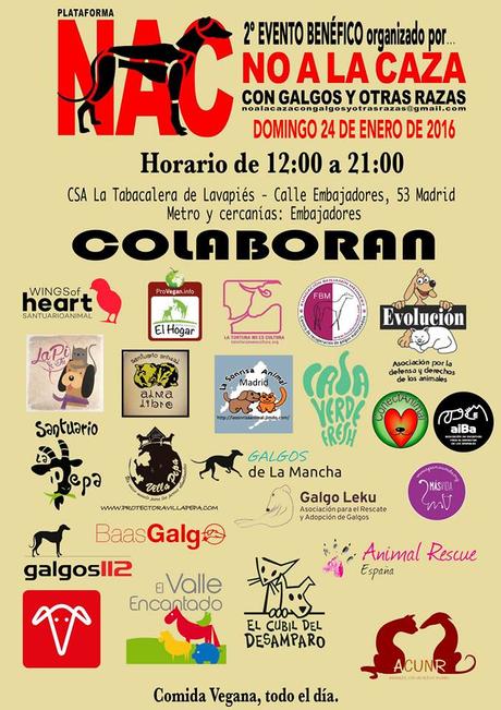 2º evento organizado por No a la caza, 24 de Enero evento benefico