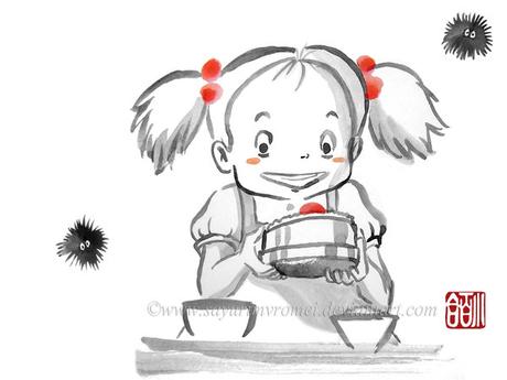 39 ilustraciones de Studio Ghibli al estilo tradicional sumi-e 39 ilustraciones de Studio Ghibli al estilo tradicional sumi-e
