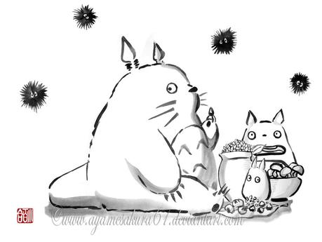 39 ilustraciones de Studio Ghibli al estilo tradicional sumi-e 39 ilustraciones de Studio Ghibli al estilo tradicional sumi-e