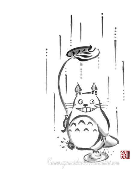 39 ilustraciones de Studio Ghibli al estilo tradicional sumi-e 39 ilustraciones de Studio Ghibli al estilo tradicional sumi-e