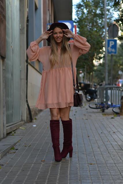 SALMON BABYDOLL DRESS