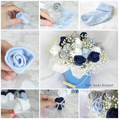Un regalo para Babyshower! Como hacer un ramo de flores con medias de bebe. Un regalo para Babyshower! Como hacer un ramo de flores con medias de bebe.