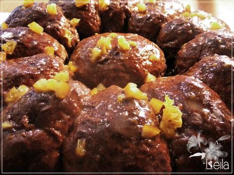 Brioche de chocolate a la naranja con glasa de naranja Brioche de chocolate a la naranja con glasa de naranja