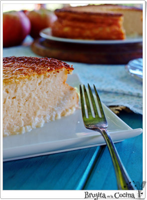 Tarta fácil de queso con mazana y crema de alba Tarta fácil de queso con mazana y crema de alba