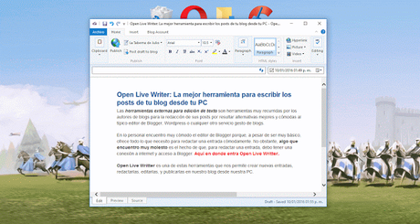 Open Live Writer: La mejor herramienta para escribir los posts de tu blog desde tu PC