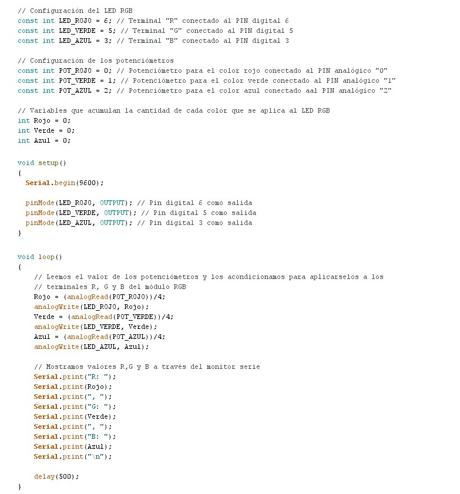 Composición de colores RGB con Arduino