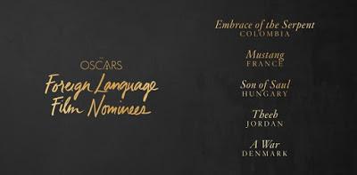 Nominaciones a los premios Oscars 2016
