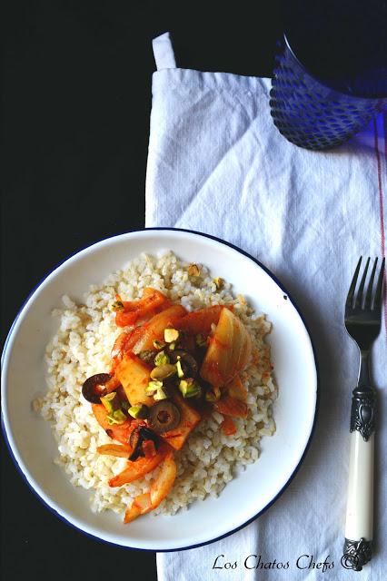 Arroz integral con hinojo y aceitunas negras Arroz integral con hinojo y aceitunas negras