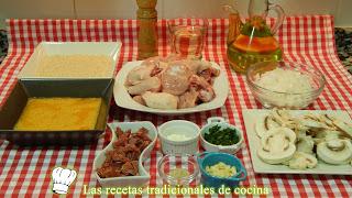 Receta fácil de pollo empanado jugoso Pollo rebozado jugoso ocn champiñones