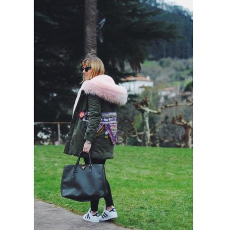 Pink parka. Pink parka.