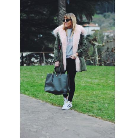 Pink parka. Pink parka.