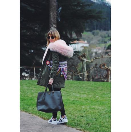 Pink parka. Pink parka.