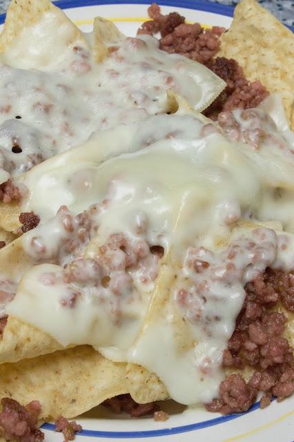 Nachos con carne picada sin gluten ni lactosa Nachos con carne picada sin gluten ni lactosa