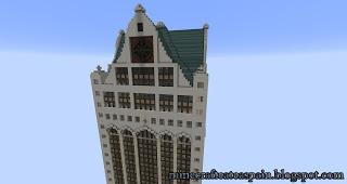 Replica Minecraft: Rascacielos 100 East Wisconsin, Milwaukee. Estados Unidos.