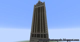 Replica Minecraft: Rascacielos 100 East Wisconsin, Milwaukee. Estados Unidos.